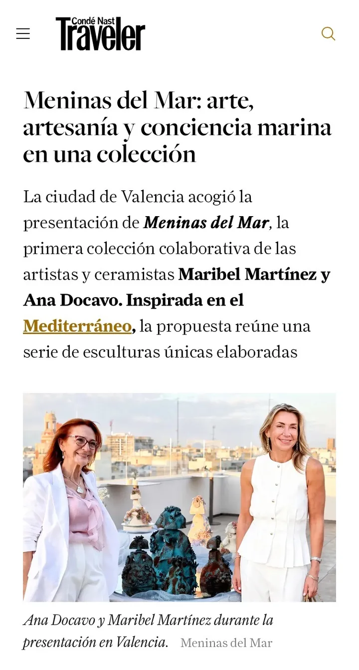 Condé Nast Traveler — «Meninas del Mar: arte, artesanía y conciencia marina en una colección»